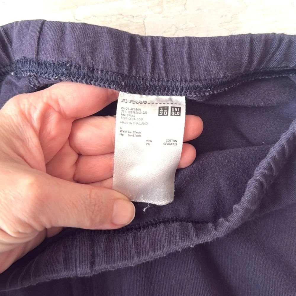 Uniqlo S/M Womens Navy Blue Leggings Waist Size 26/27 Pants Size Small